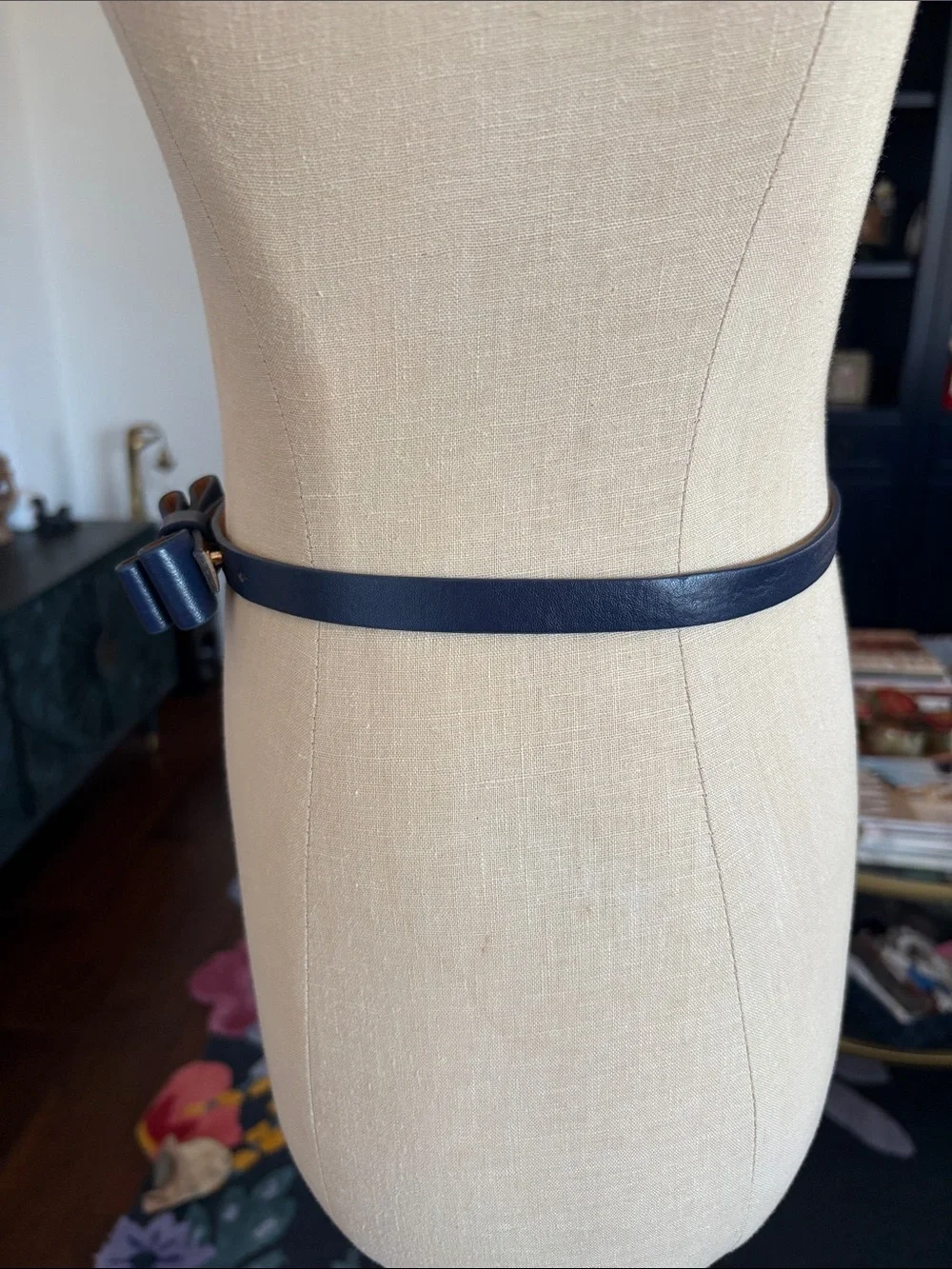 Navy Blue Bow Belt size XS/S 33.5” total
